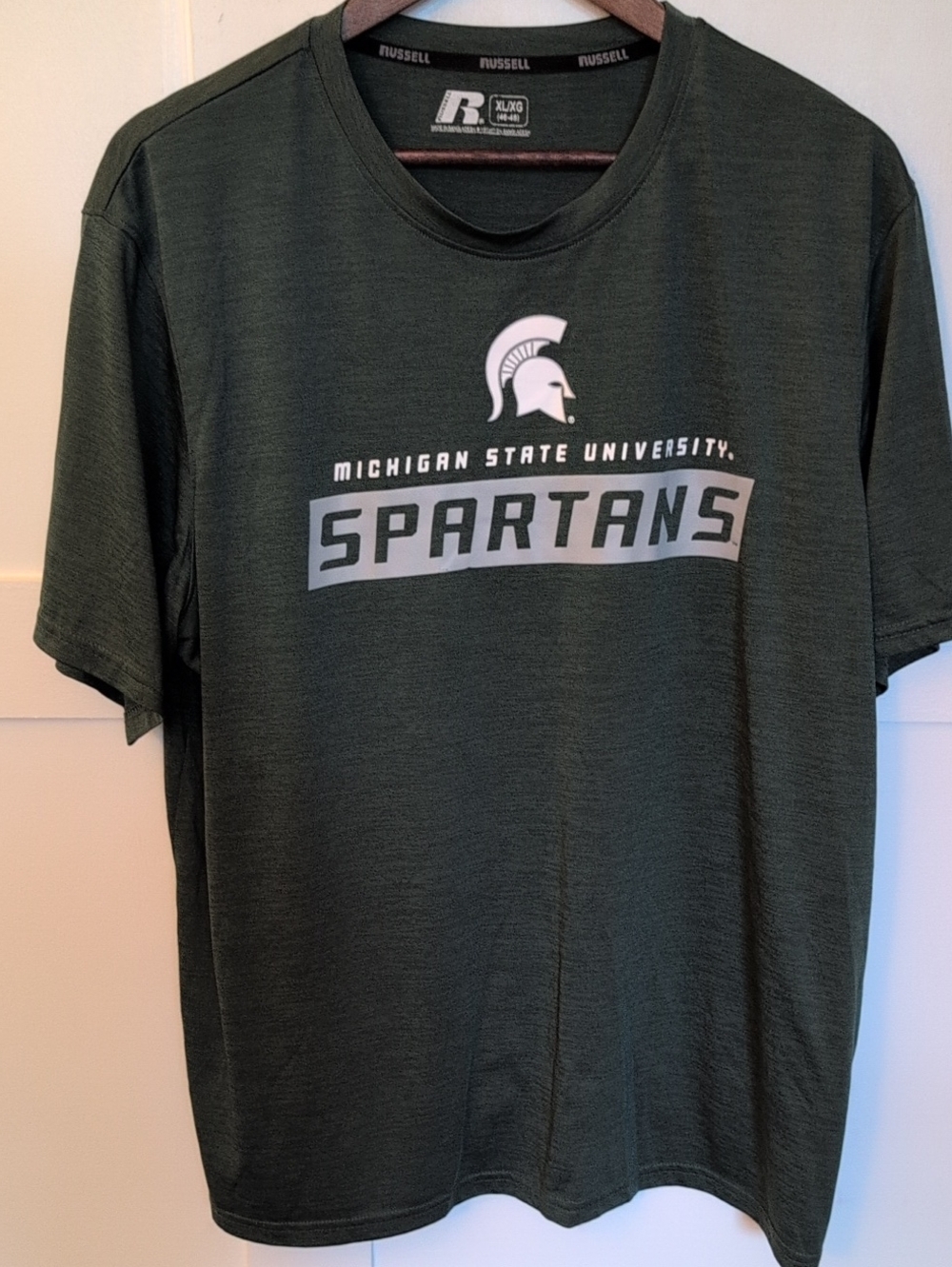 Russell Athletic Michigan State Spartans Green T-Shirt with Silver Logo